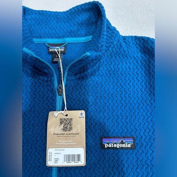 Patagonia Women's Large R1 Air 1/2-Zip Pullover Lagom Blue Jacket NWT Half Zip - Picture 5 of 12